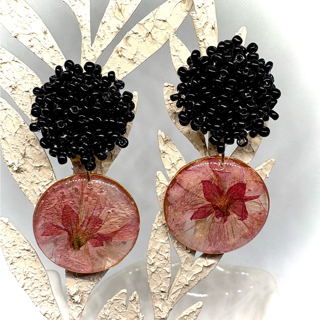 Noir Sakura Bloom Earrings